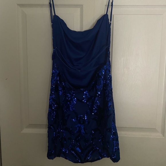 Starstruck Sequin Dress in Royal Blue - Picture 5 of 7